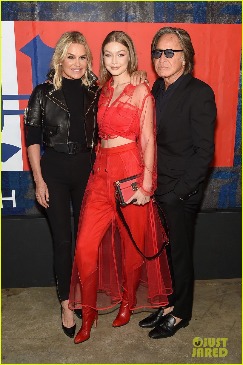 gigi hadid poses with her parents yolanda mohaned tommyxlewis launch party 06