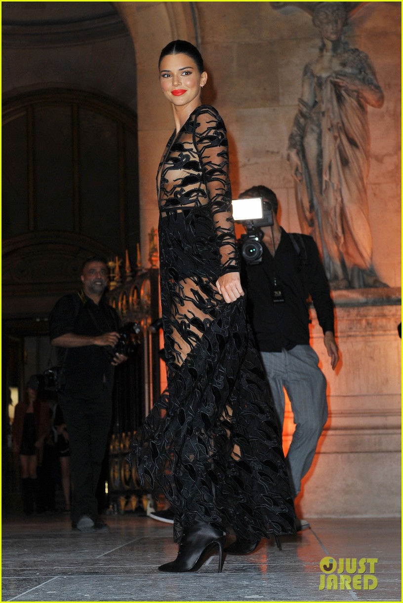 kendall jenner wears sheer dress for an event in paris 07