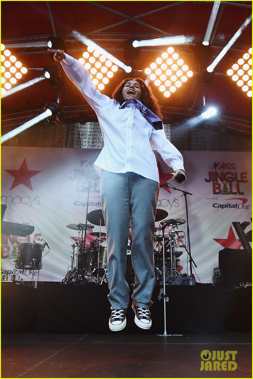 alessia cara suits up for jingle ball kick off event 02