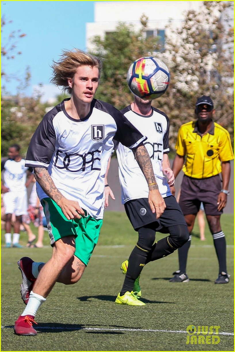 justin bieber goes shirtless playing soccer with friends 08
