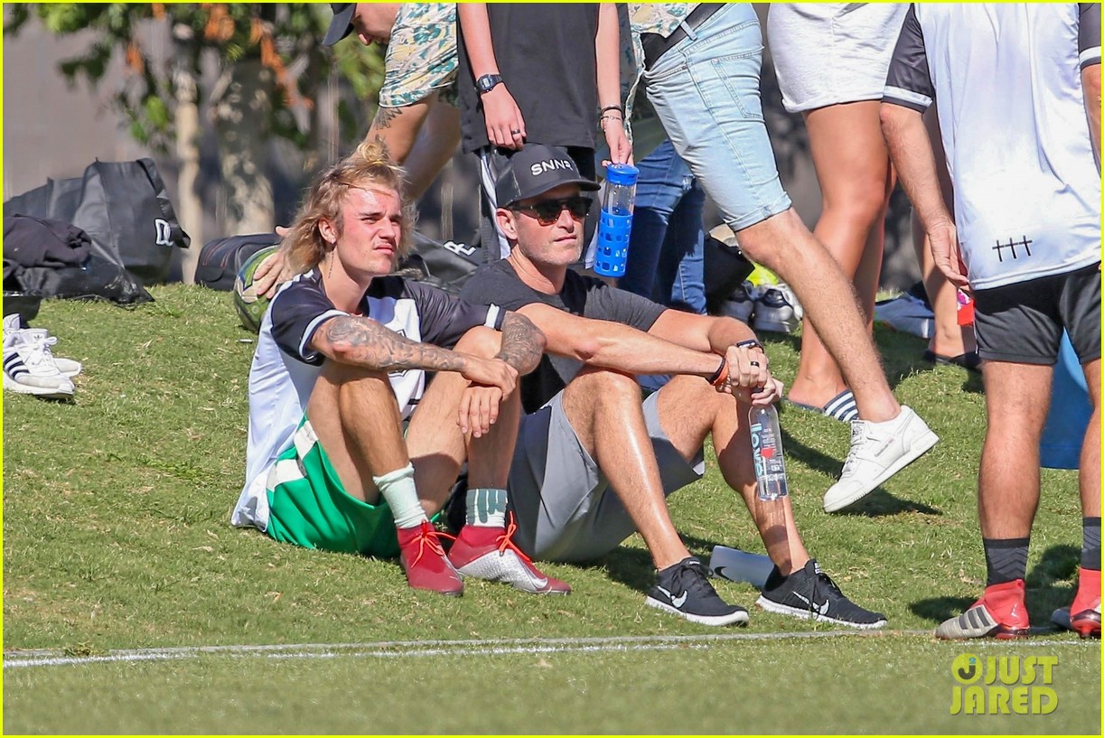 justin bieber goes shirtless playing soccer with friends 46