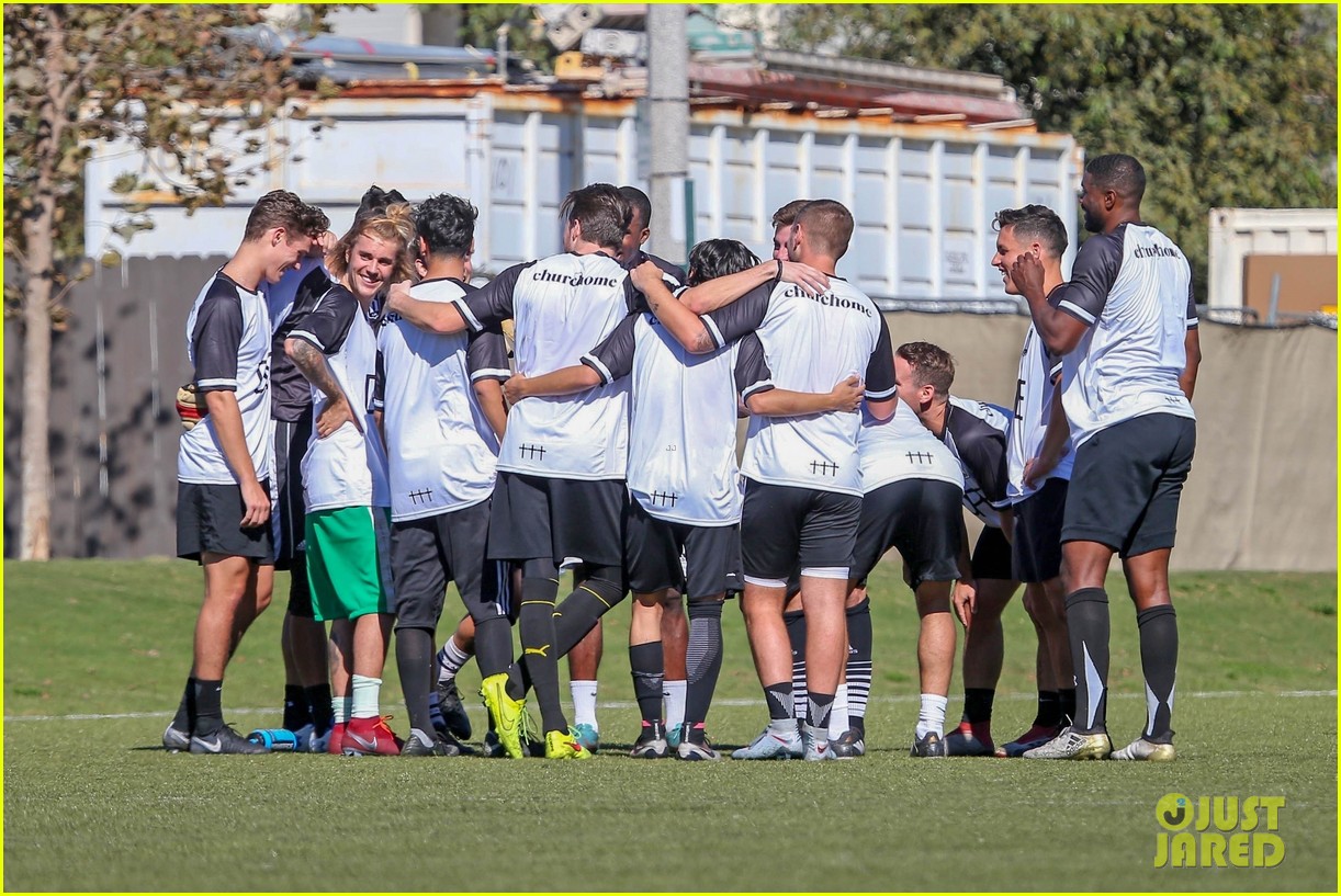 justin bieber goes shirtless playing soccer with friends 51