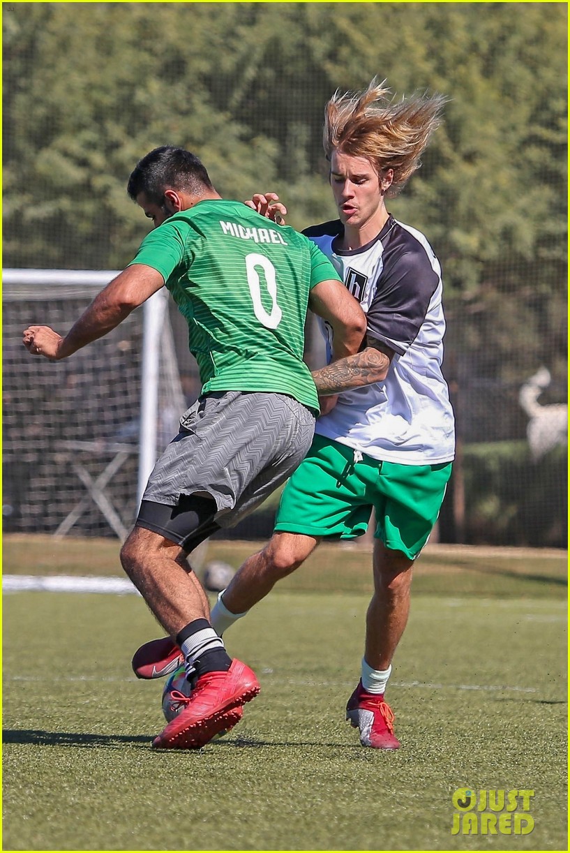 justin bieber goes shirtless playing soccer with friends 62