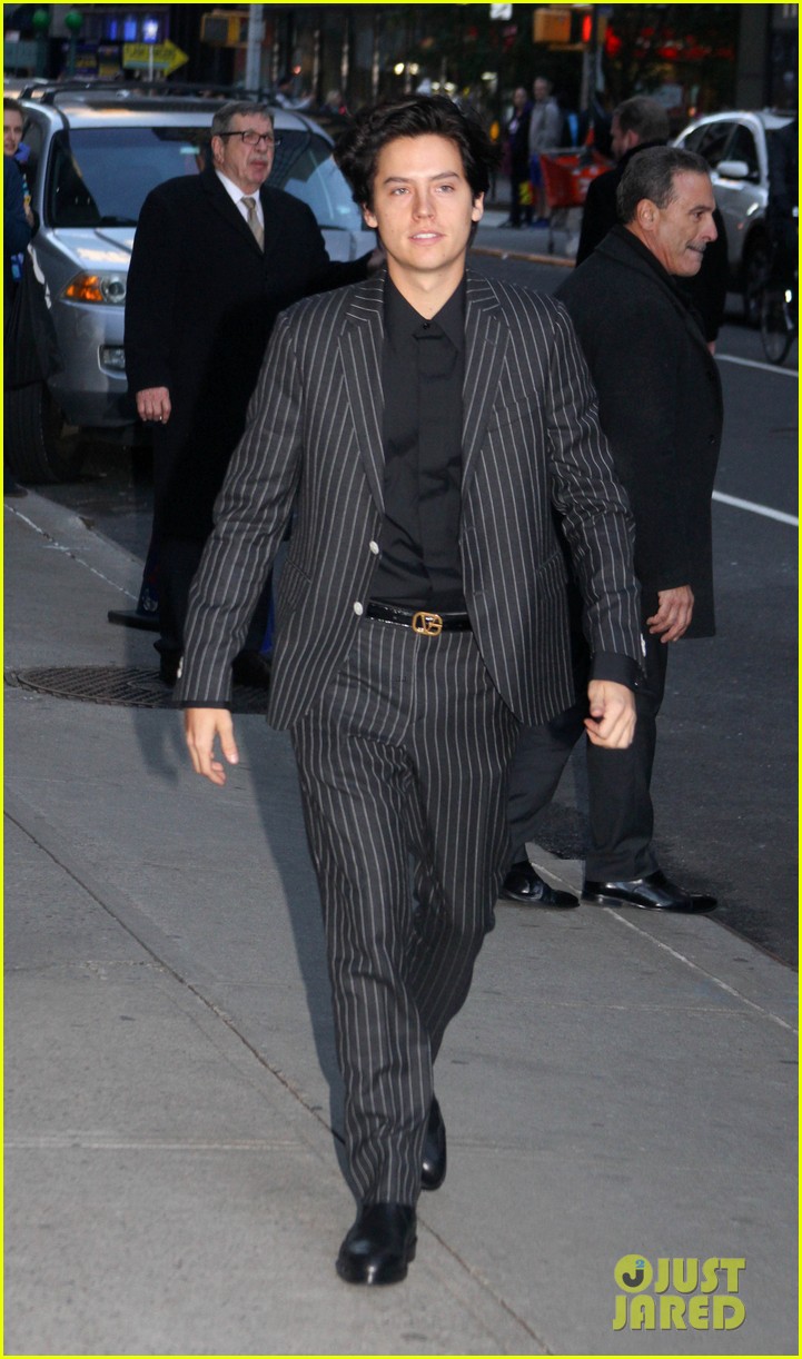 cole sprouse suits up late show appearance 01