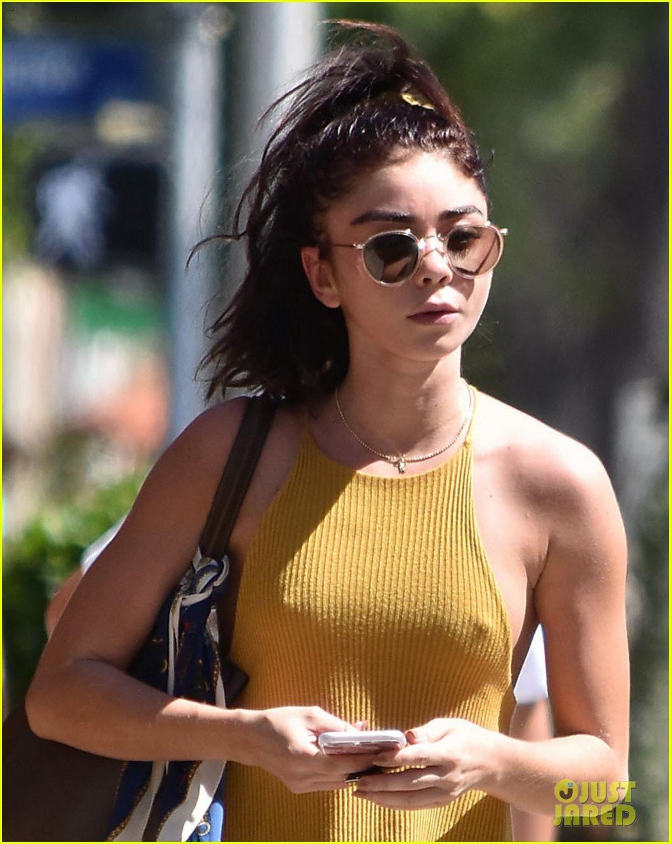 sarah hyland goes braless in mustard yellow dress while out in la07