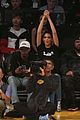 kendall jenner makes an outfit change during lakers rockets basketball game22