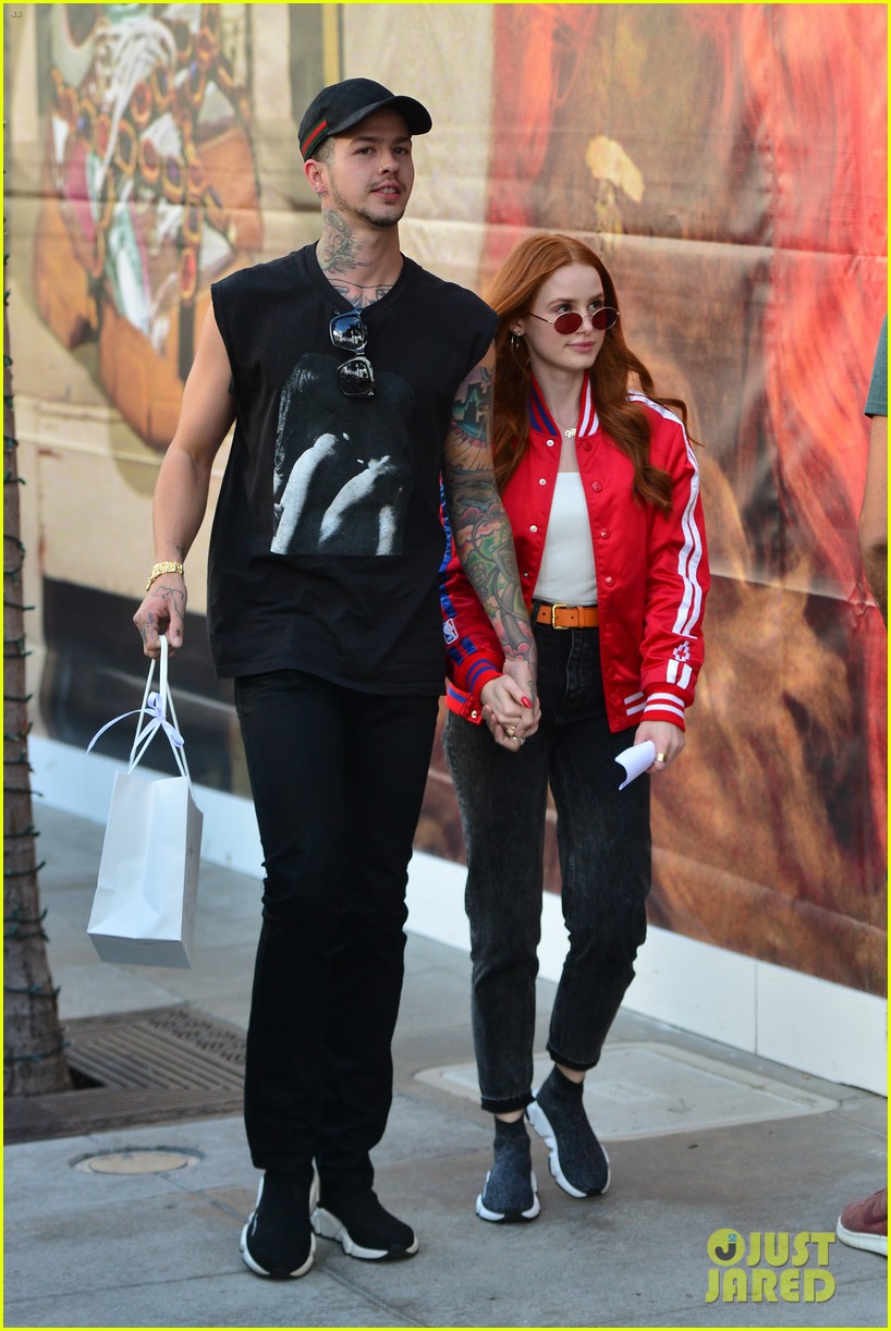 madelaine petsch gets piggyback ride from boyfriend travis mills while out shopping08