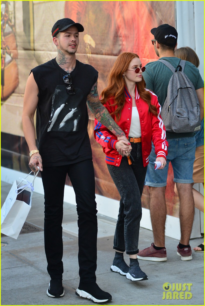 madelaine petsch gets piggyback ride from boyfriend travis mills while out shopping13