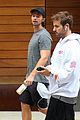 patrick schwarzenegger shows off his muscles the gym01