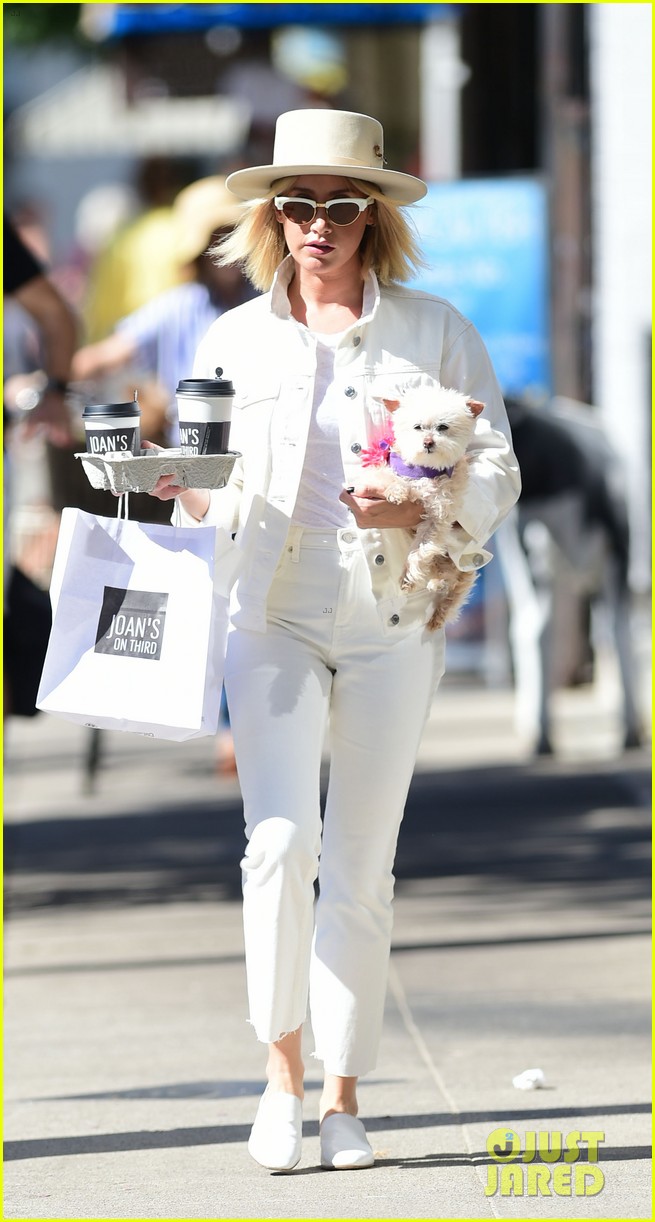 ashley tisdale wears all white while running errands with her pup 01
