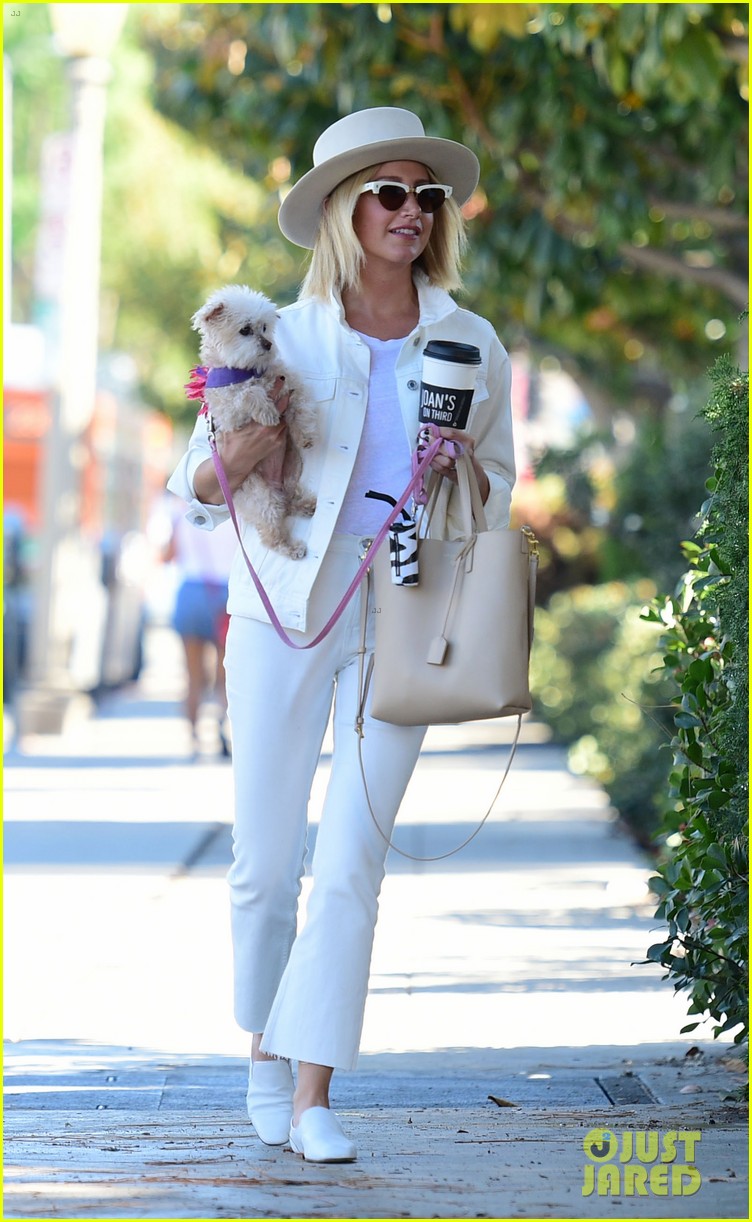 ashley tisdale wears all white while running errands with her pup 04