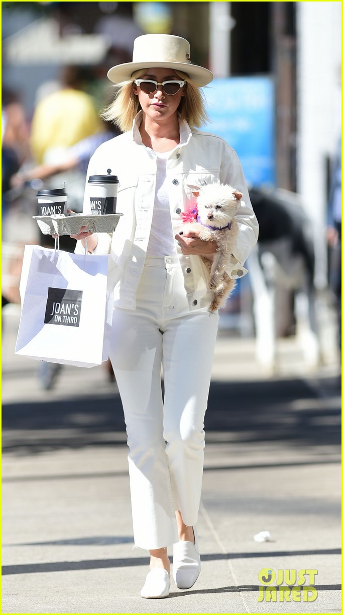 ashley tisdale wears all white while running errands with her pup 05