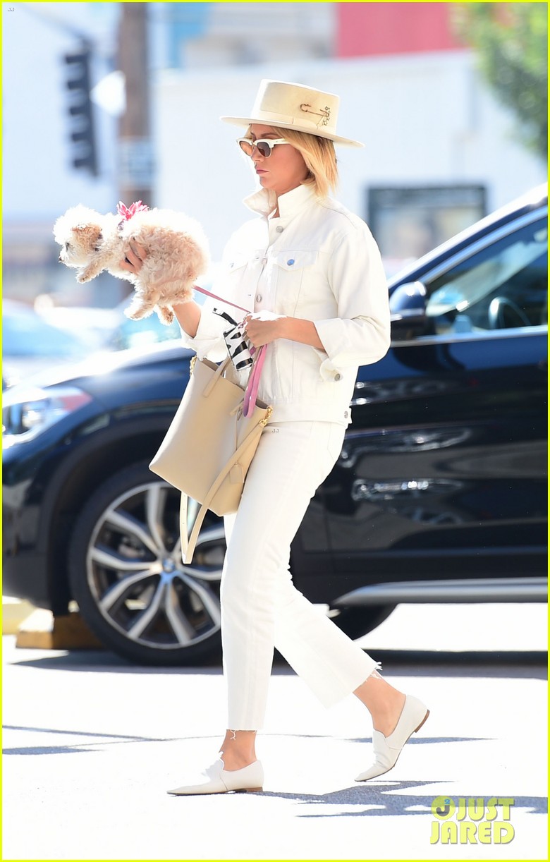 ashley tisdale wears all white while running errands with her pup 08