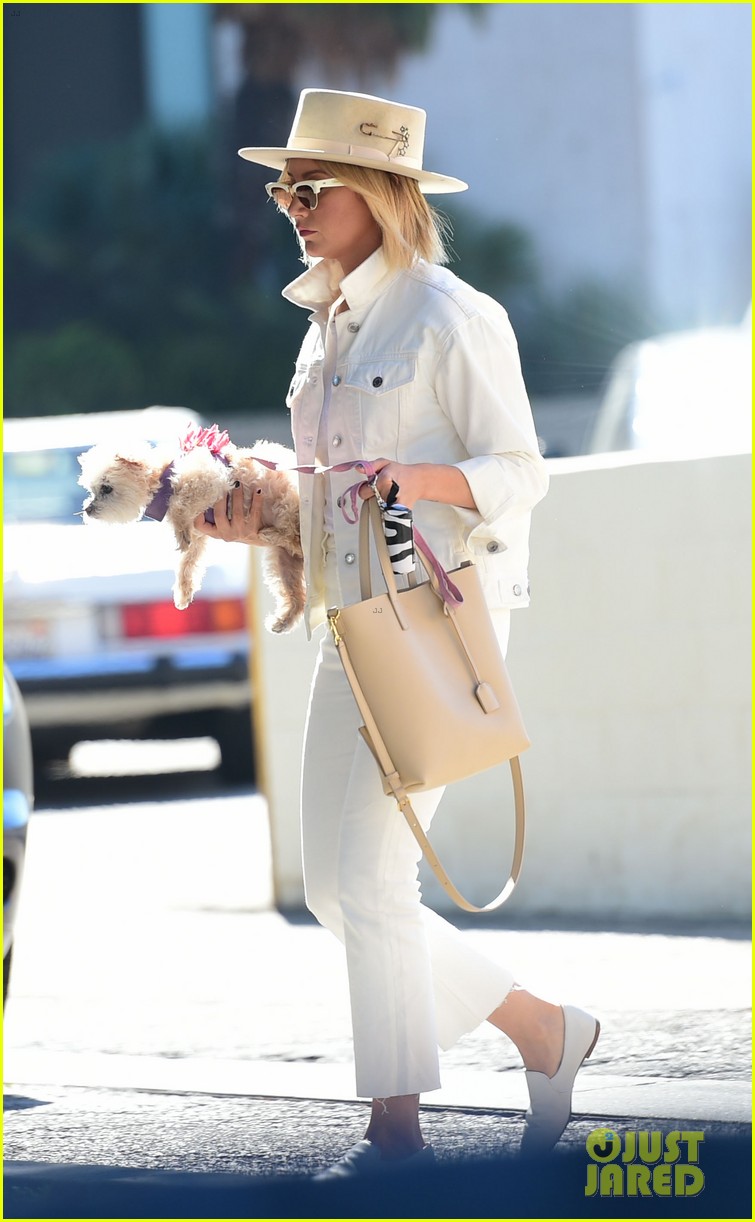 ashley tisdale wears all white while running errands with her pup 11