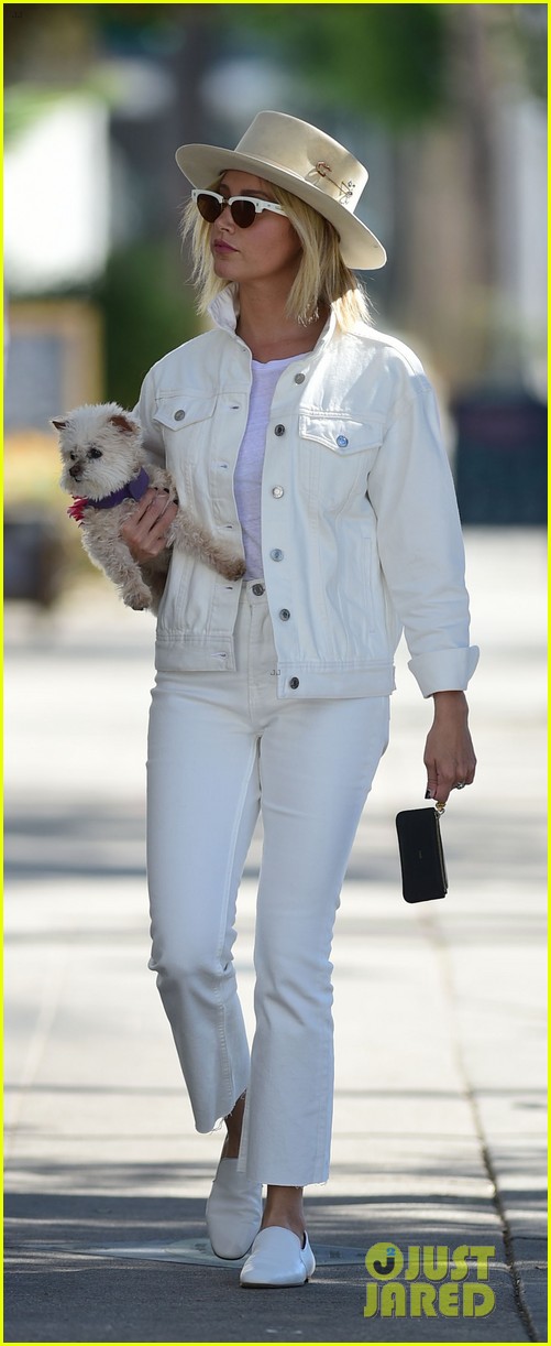 ashley tisdale wears all white while running errands with her pup 13