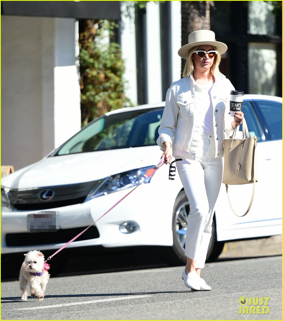 ashley tisdale wears all white while running errands with her pup 16