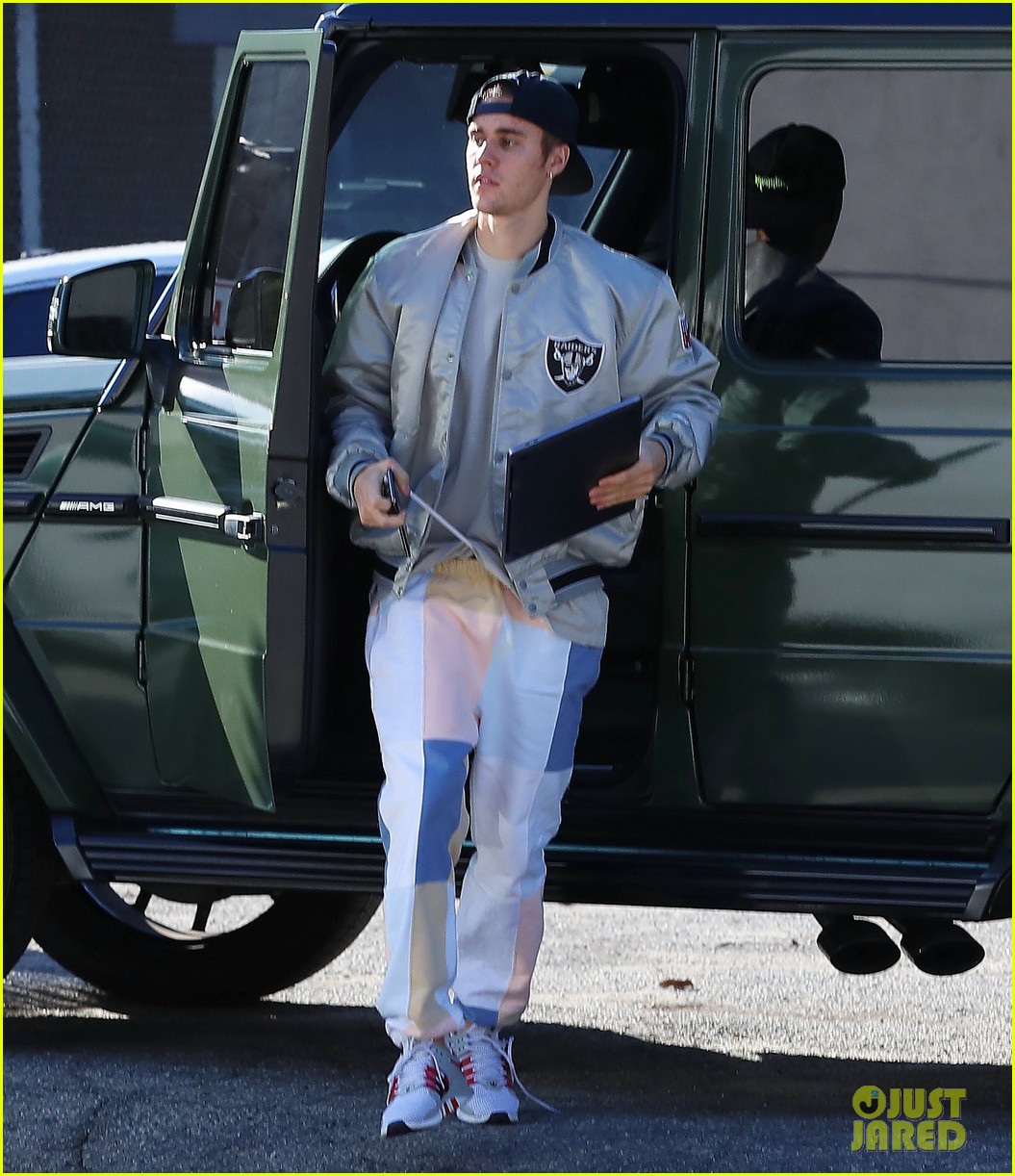 justin bieber hits the studio as wife hailey supports his drew clothing line 14
