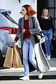 zoey deutch steps out with new red bob haircut 02