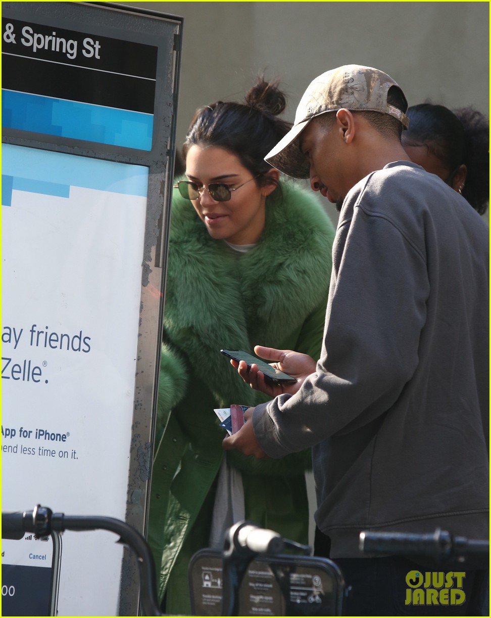 kendall jenner dons furry green coat and long nails while out on her birthday 06