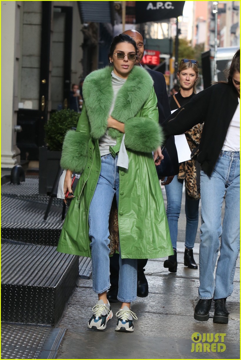 kendall jenner dons furry green coat and long nails while out on her birthday 08