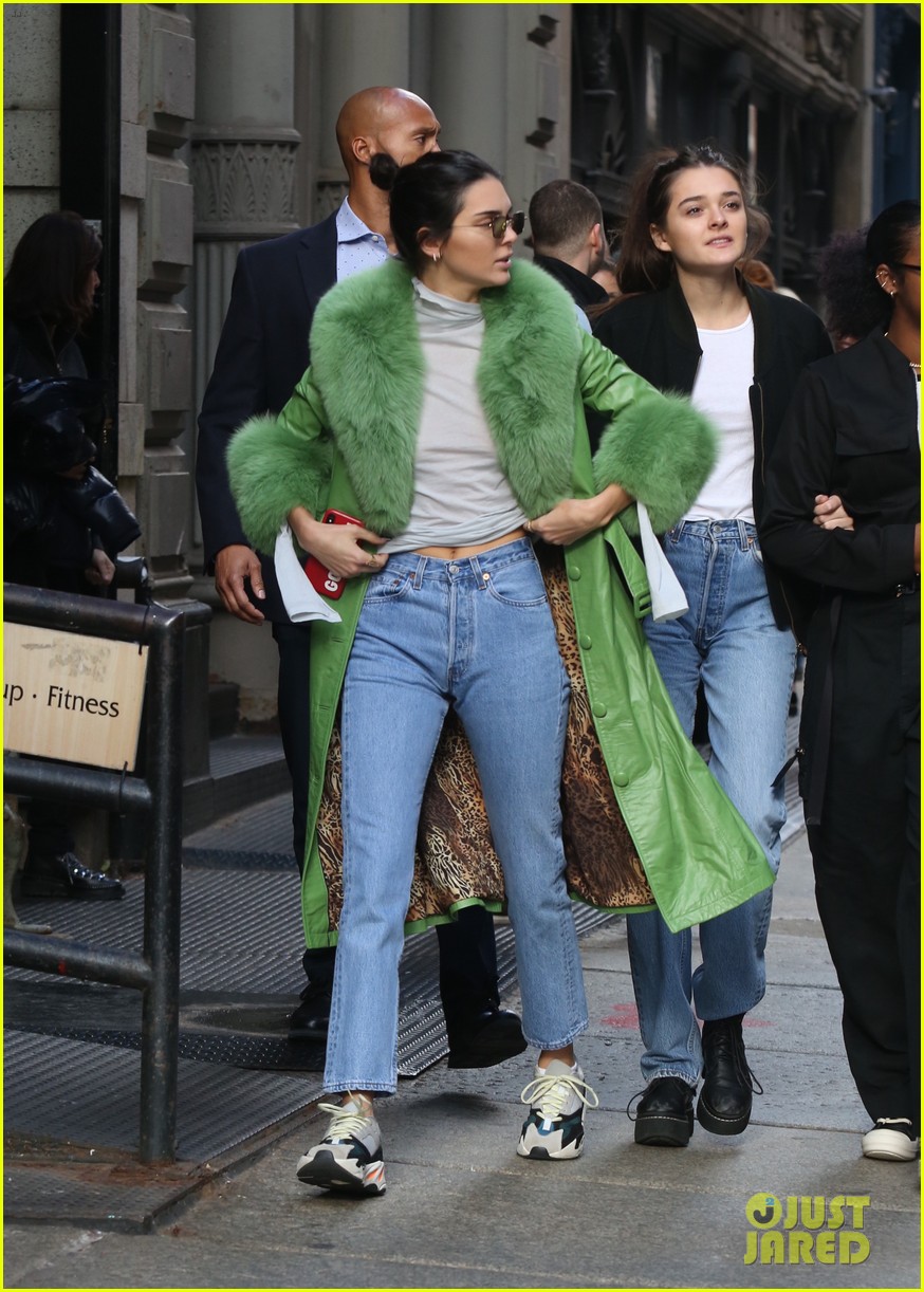 kendall jenner dons furry green coat and long nails while out on her birthday 12