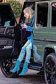 hailey bieber is a beauty in blue while shopping at barneys 02