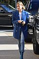 hailey bieber is a beauty in blue while shopping at barneys 06