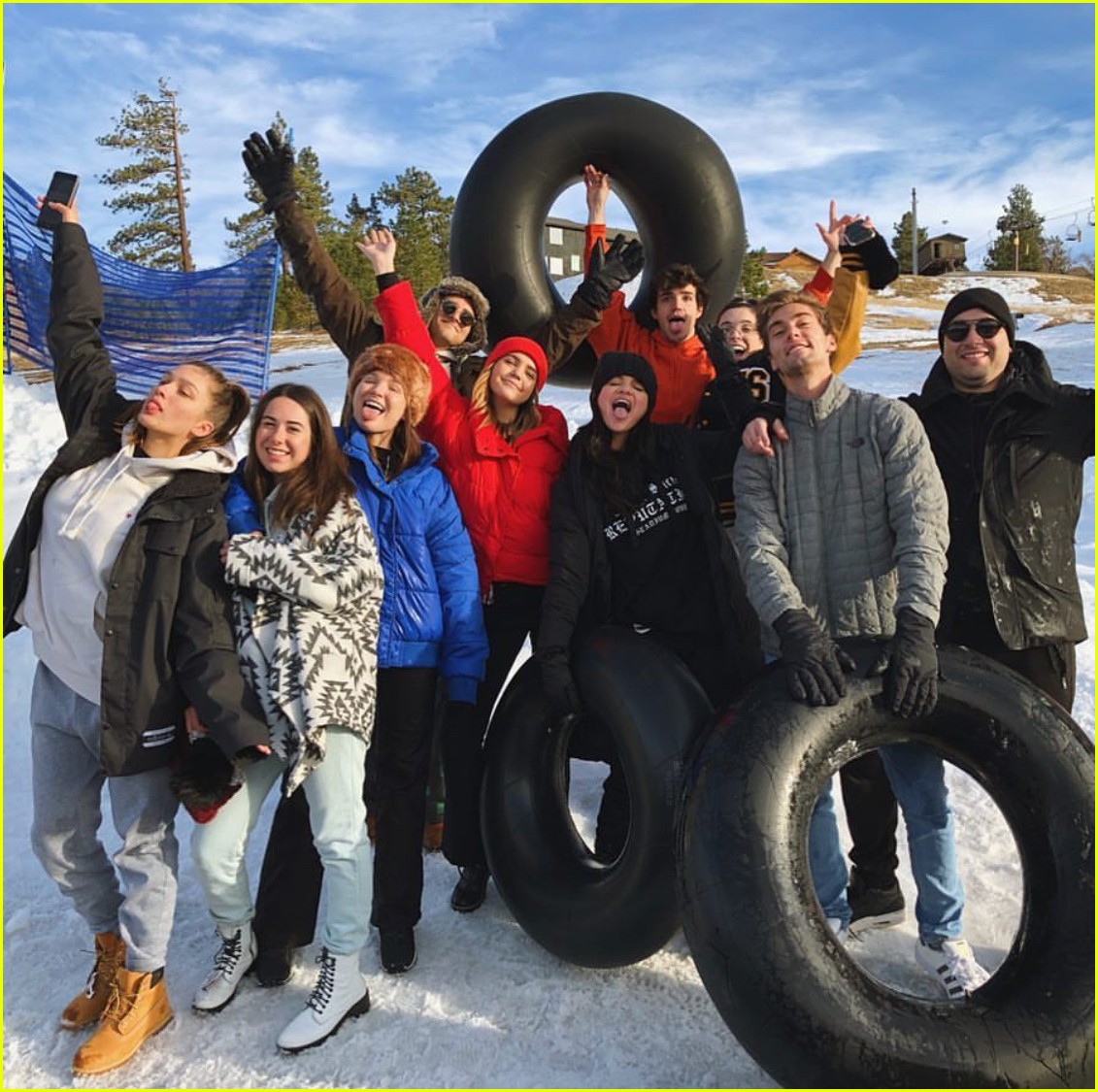 selena gomez goes snow tubing with her friends 09