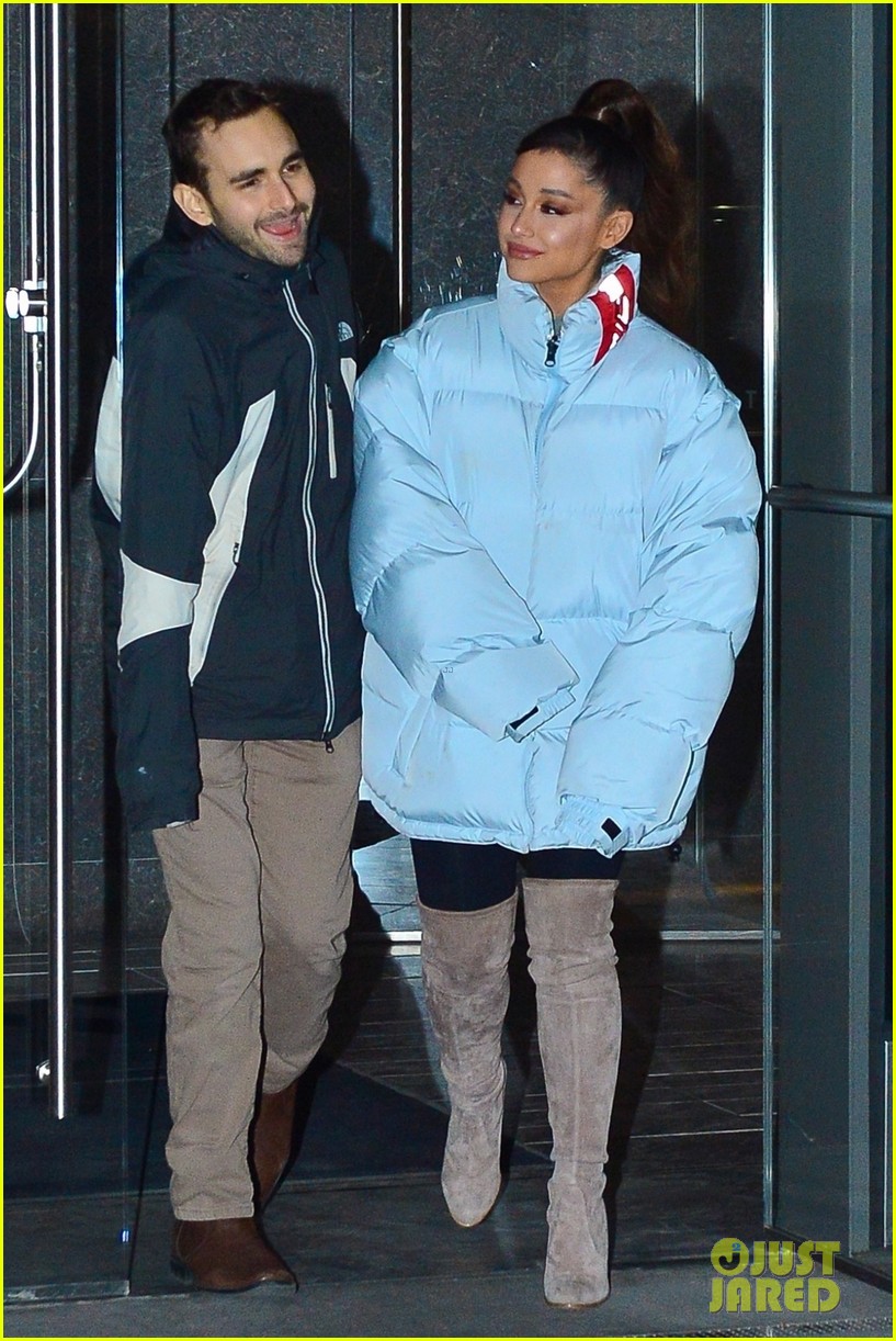 ariana grande and former broadway co star aaron simon gross hang out in nyc 04
