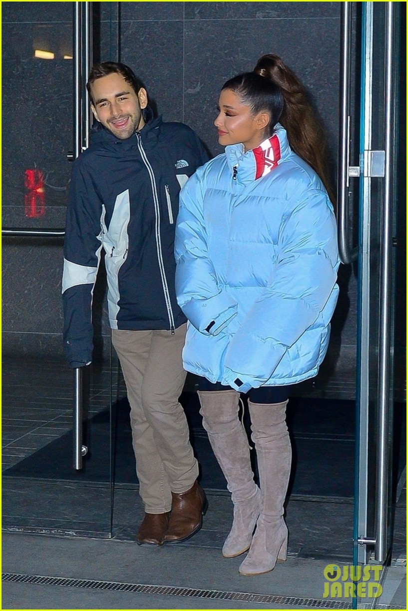 ariana grande and former broadway co star aaron simon gross hang out in nyc 05