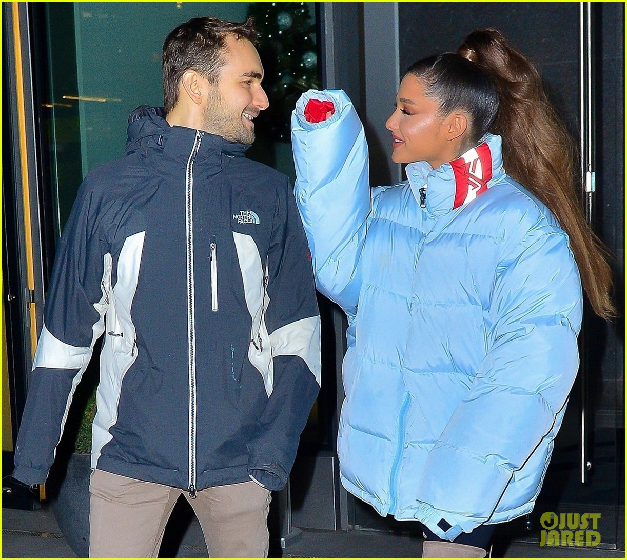 ariana grande and former broadway co star aaron simon gross hang out in nyc 07