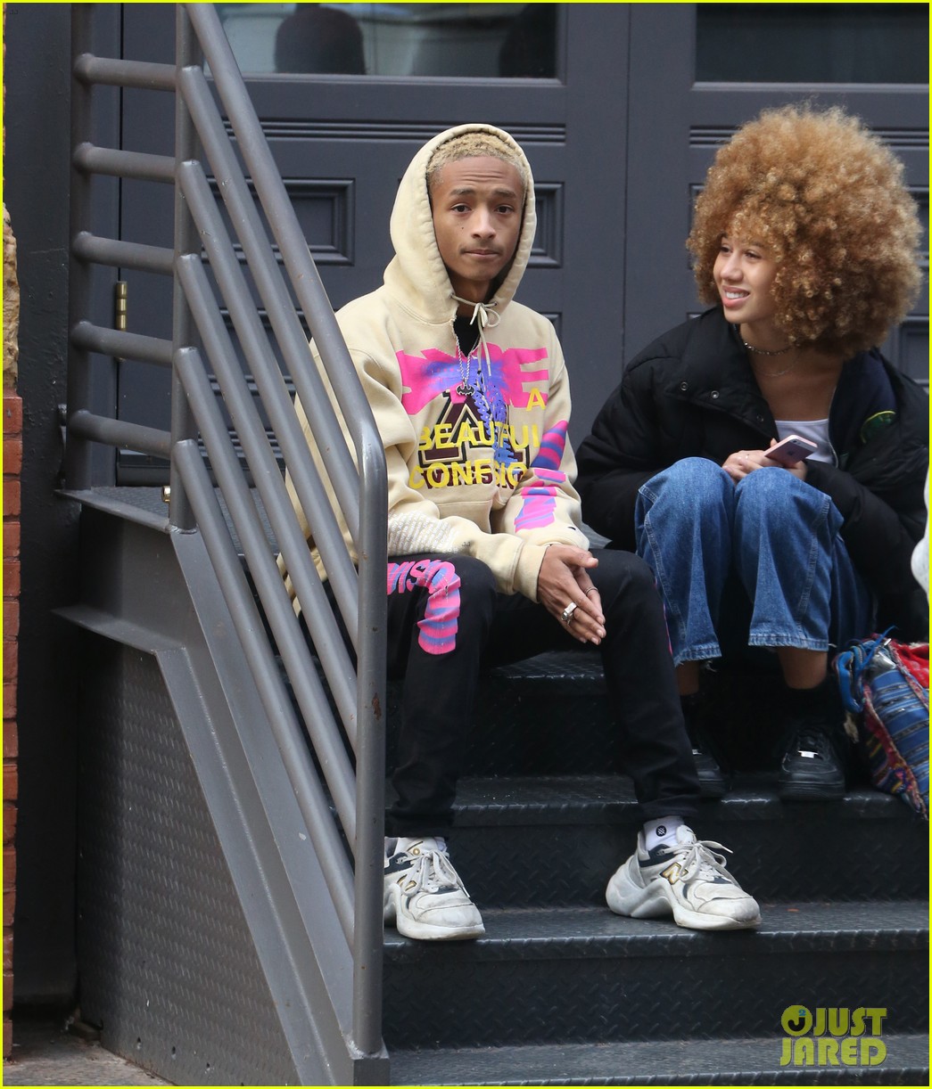 jaden smith is all smiles while filming a music video with a friend 10