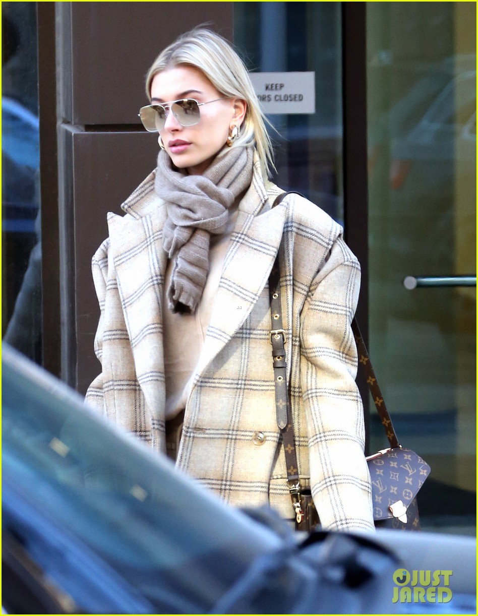 hailey bieber bundles up for morning coffee 04