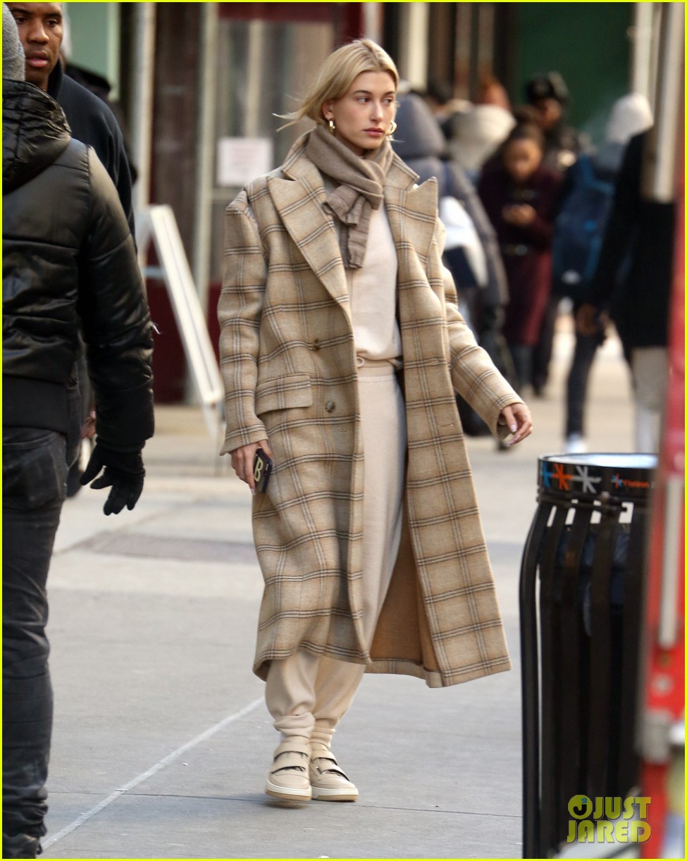 hailey bieber bundles up for morning coffee 05
