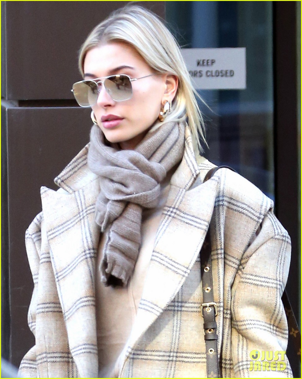 hailey bieber bundles up for morning coffee 08