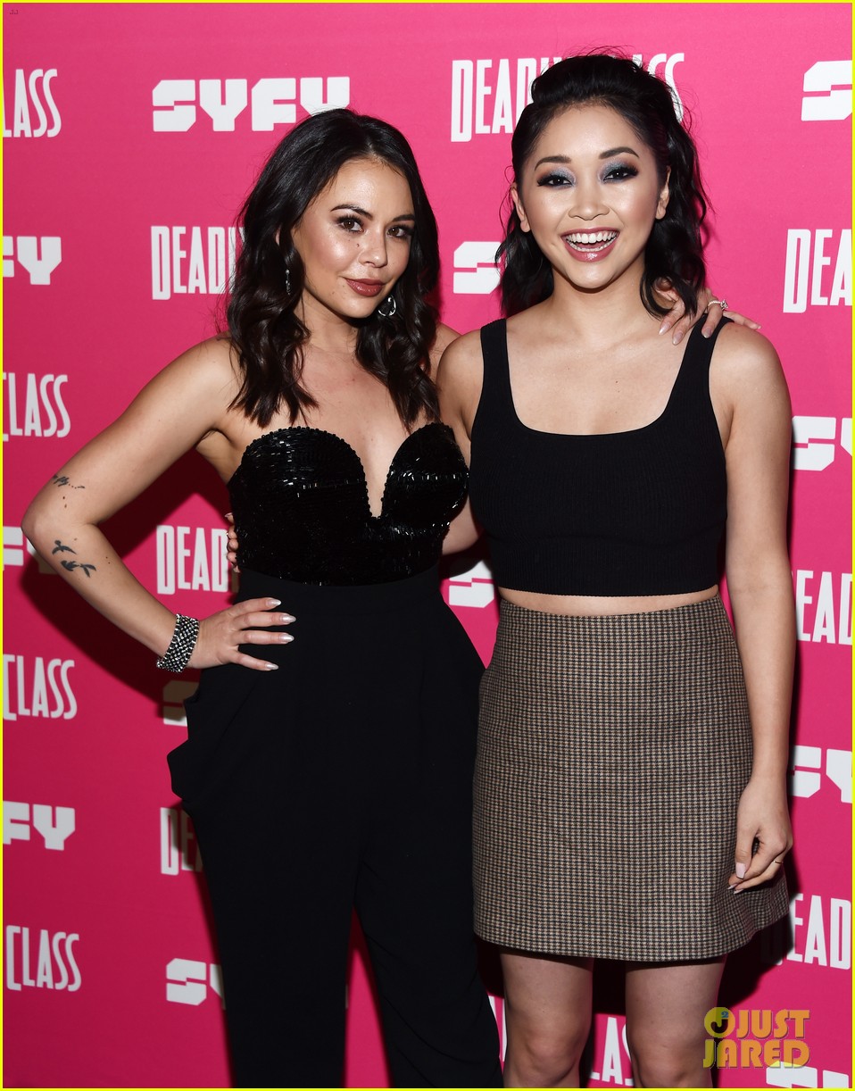 janel parrish supports lana condor at deadly class premiere 01
