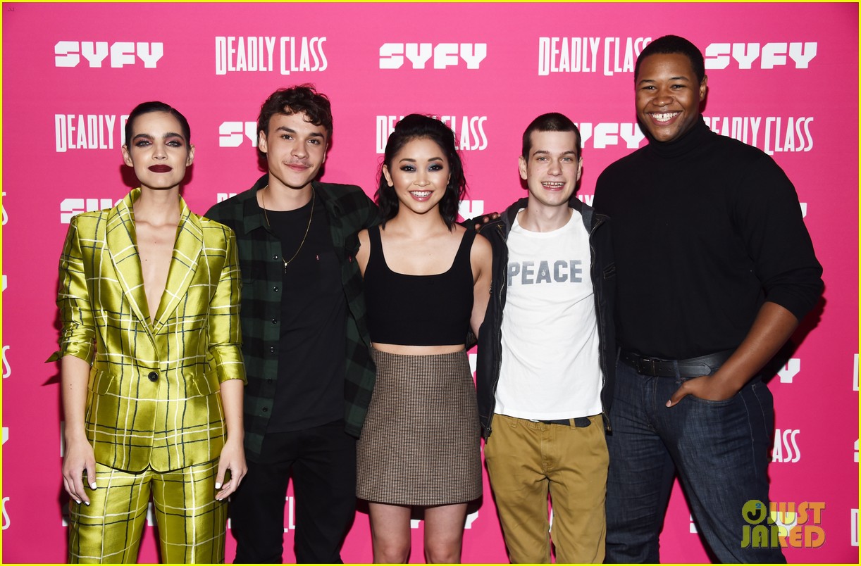 janel parrish supports lana condor at deadly class premiere 02