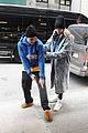 justin bieber shows off his louis vuitton slippers while out with hailey 01