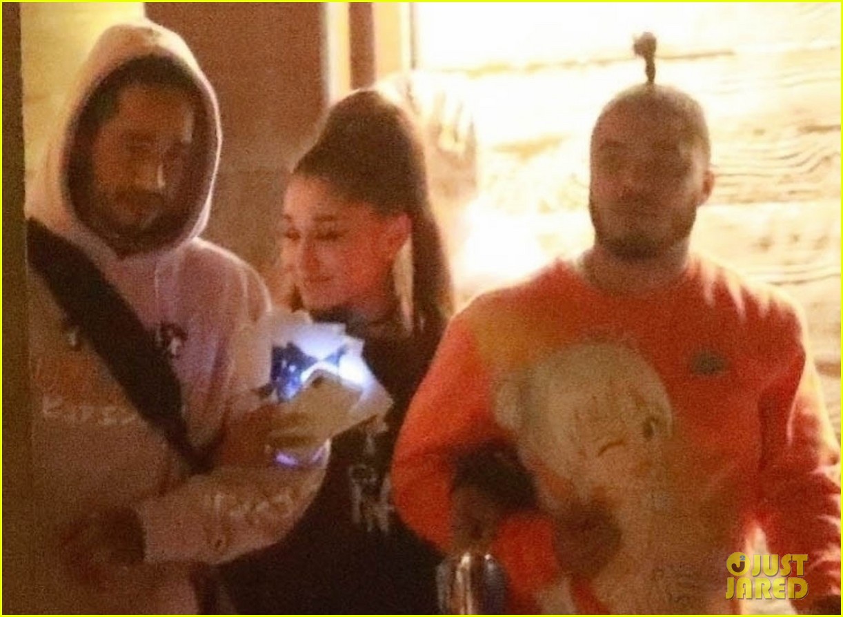ariana grande dons black and white platform heels for night out with friends 06