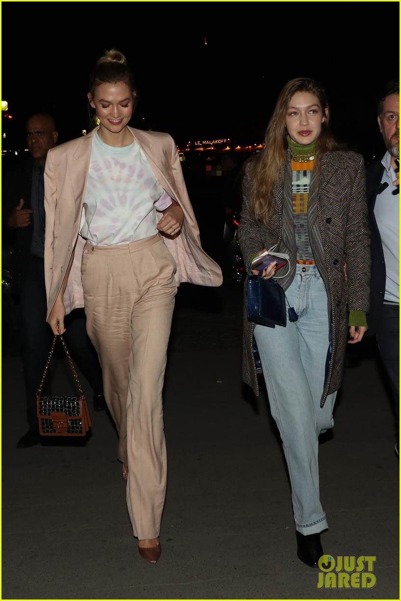 gigi hadid and karlie kloss step out for evian party in paris 07