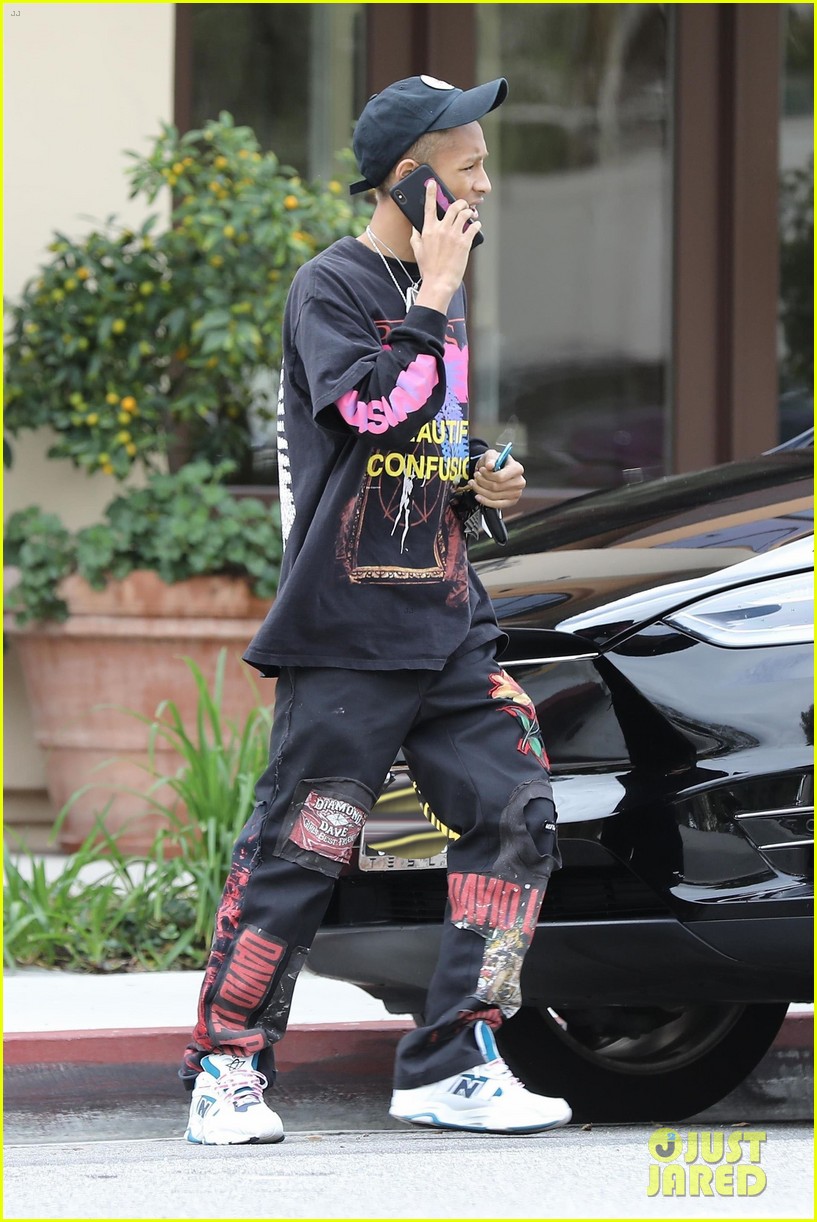 jaden smith takes a phone call in beverly hills 02