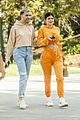 kylie jenner sports orange track suit for lunch at sugar fish 01
