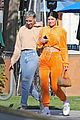 kylie jenner sports orange track suit for lunch at sugar fish 05