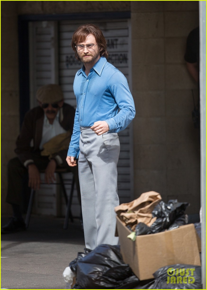 daniel radcliffe sports long hair and beard on escape from pretoria set 01