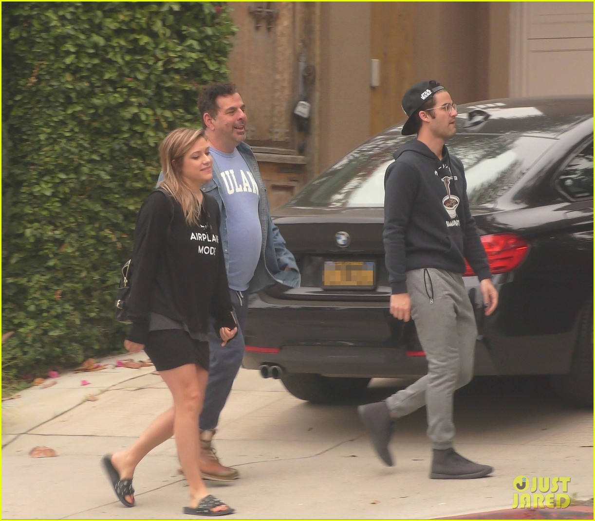 darren criss joins wife mia swier and friend for weekend outing 02