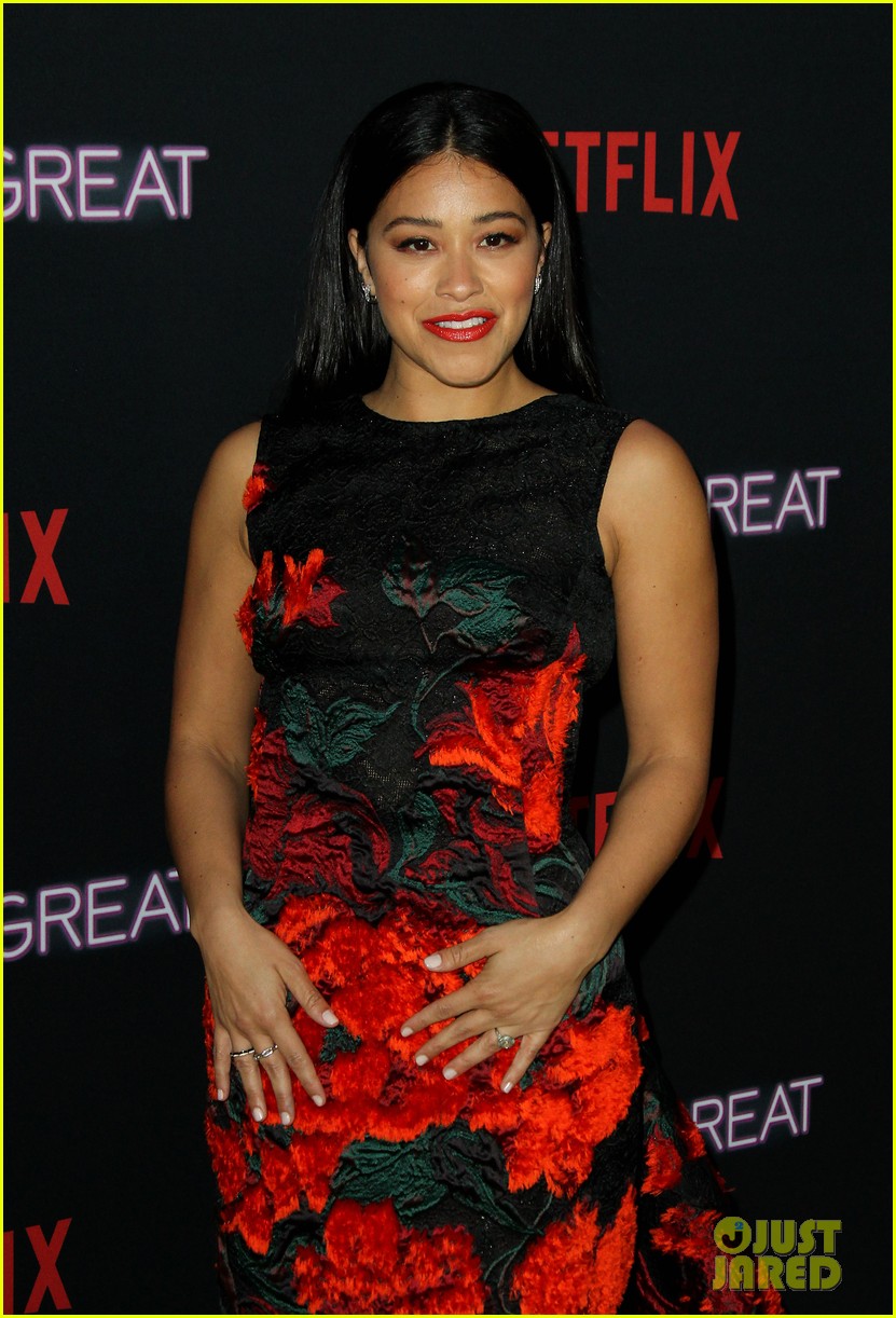 gina rodriguez is supported by fiance joe locicero at someone great premiere 30