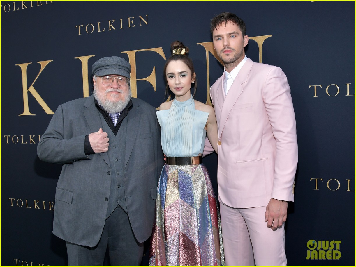 lily collins nicholas hoult look so stylish tolkien premiere 01
