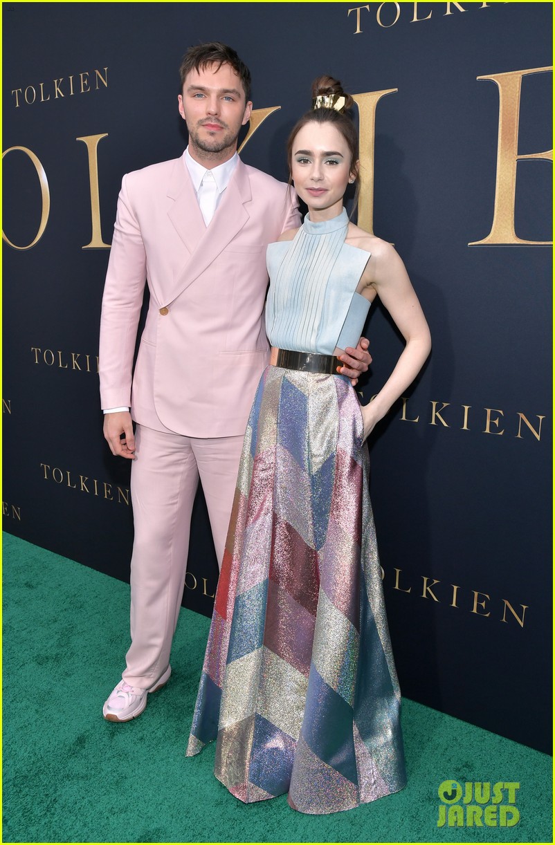 lily collins nicholas hoult look so stylish tolkien premiere 10