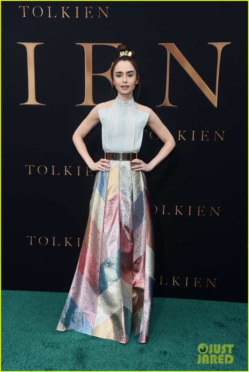 lily collins nicholas hoult look so stylish tolkien premiere 12