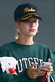 hailey bieber reps new last name on her baseball hat 04